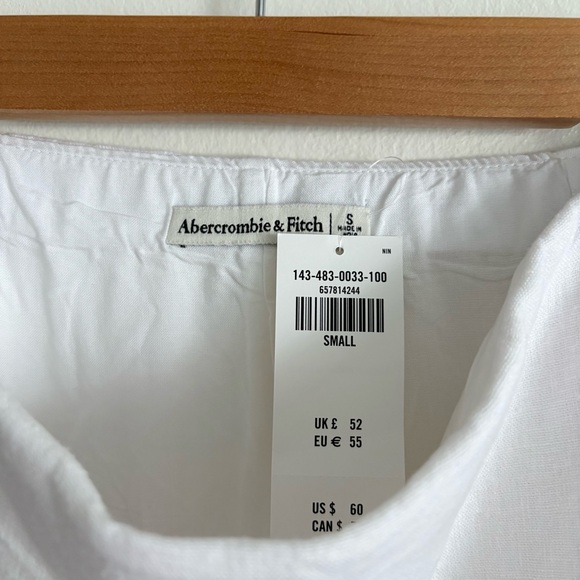 Abercrombie & Fitch Linen Blend Wrap Skort White NEW - Picture 5 of 5